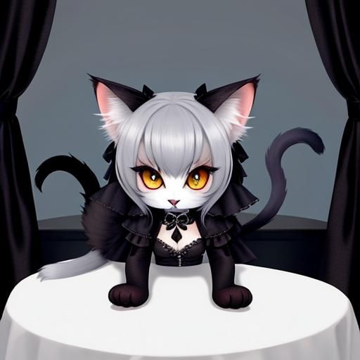 Gothic Cat Girl Portrait