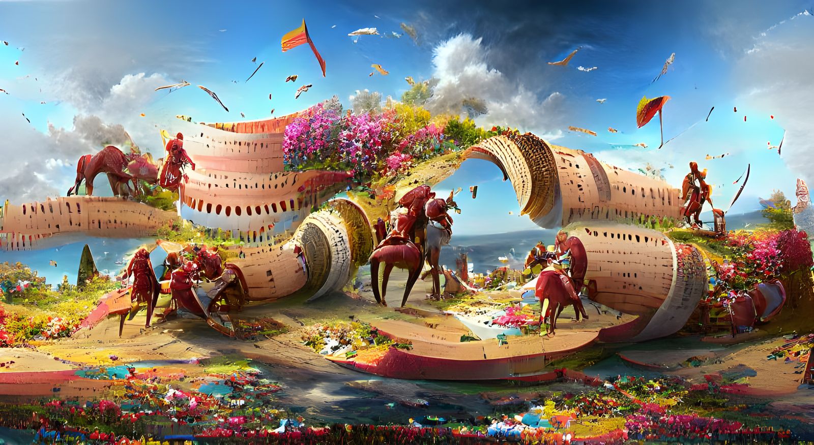 Epic Trojan War Panorama in 3D