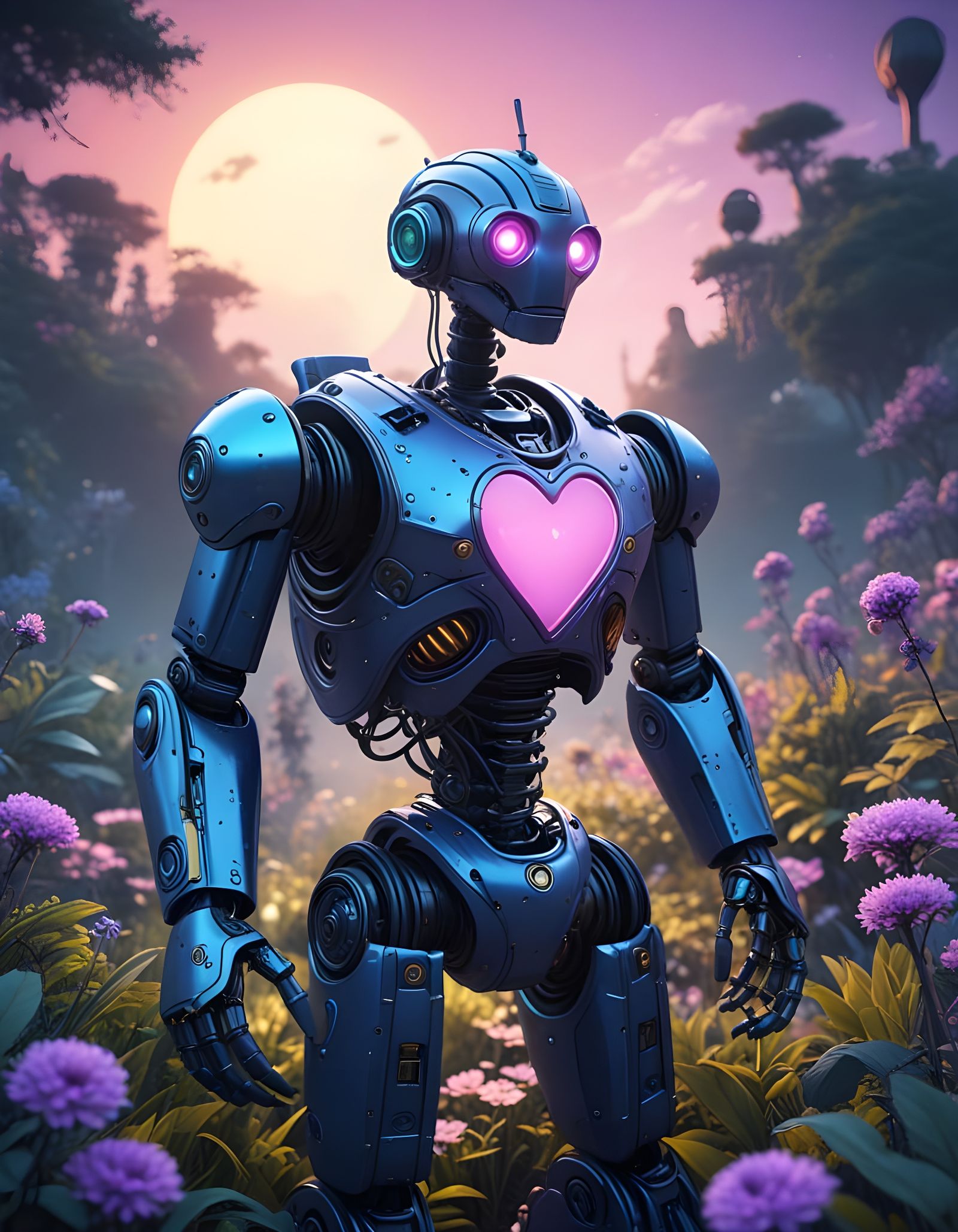 Ethereal Cyberpunk Cityscape with Ambient Occlusion Effects