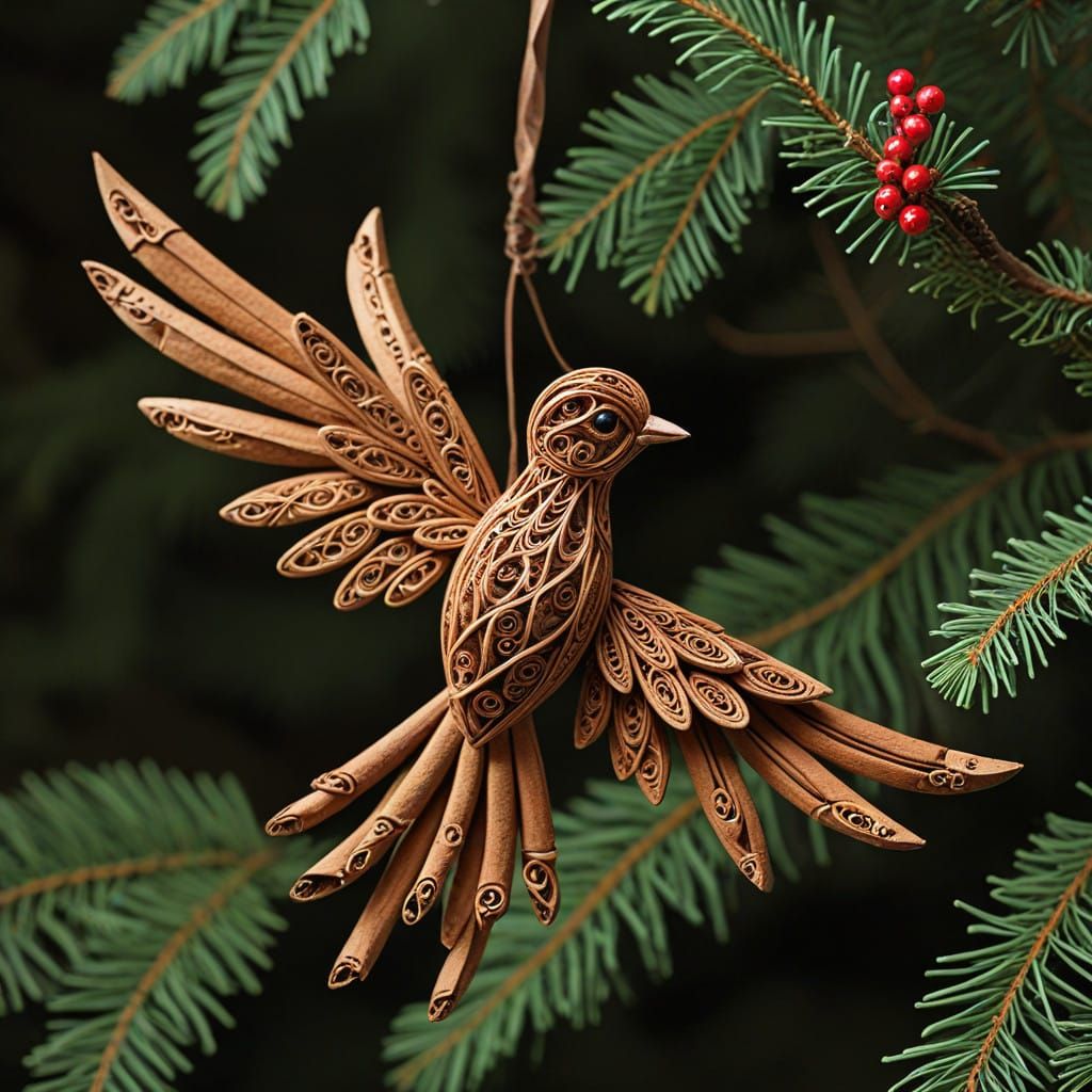 The Cinnamon Bird has a body and wings clearly shaped from i...