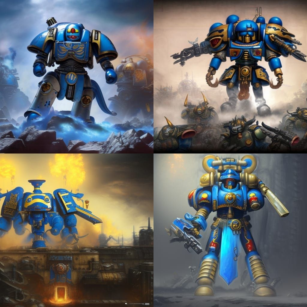 Doraemon as Warhammer 40K Space Marine