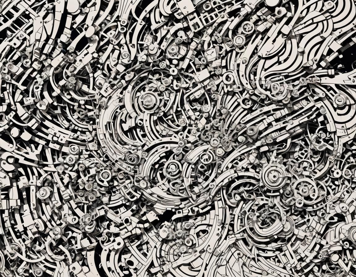 Intricate Sci-Fi Composition in Polished Metal