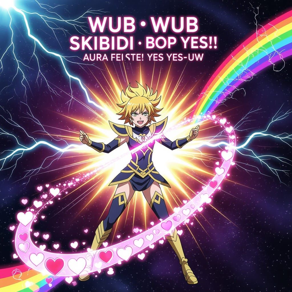 Omega Skibidi Thunder Soul Aura in Cosmic Anime Style