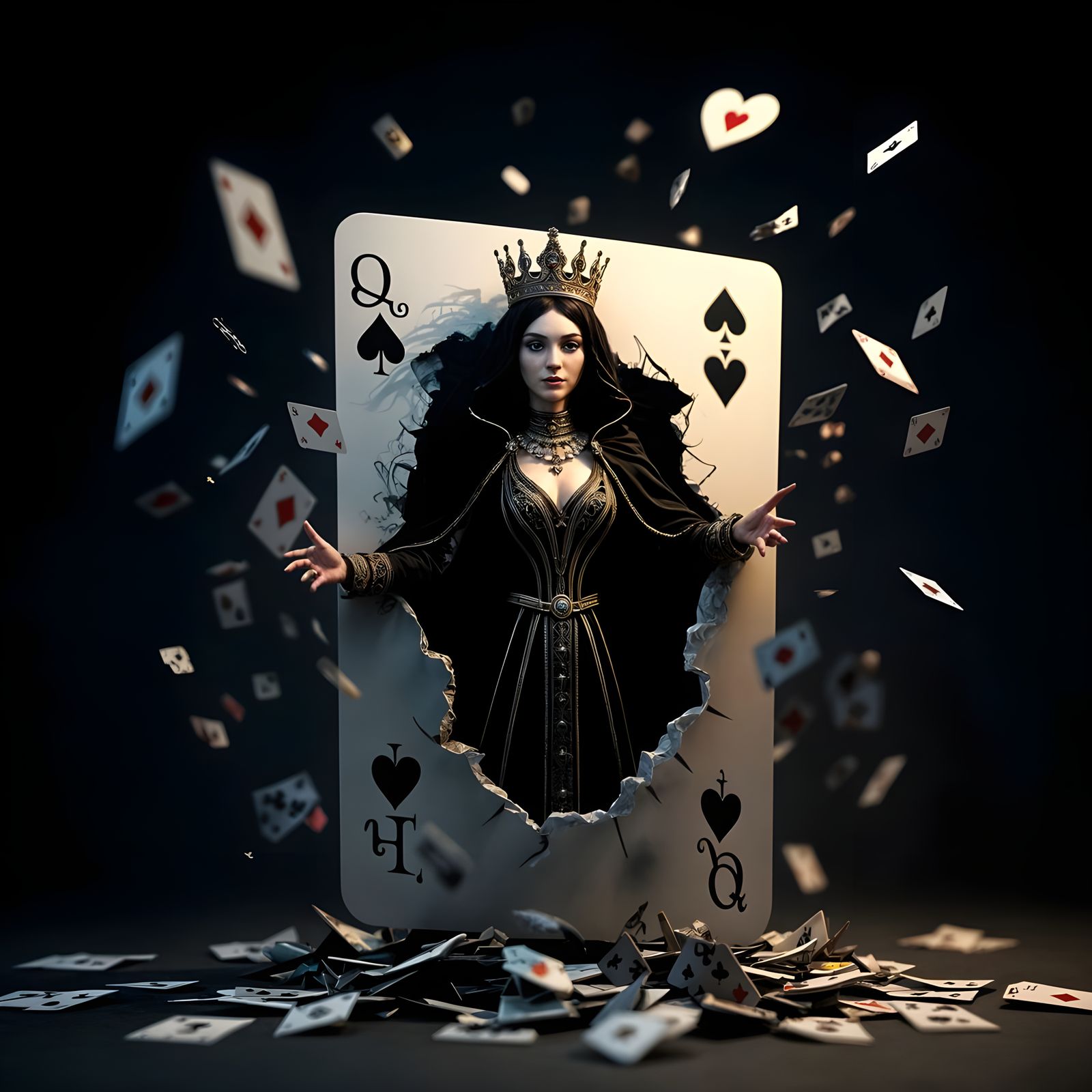 Evil Queen of Spades Emerges from Card