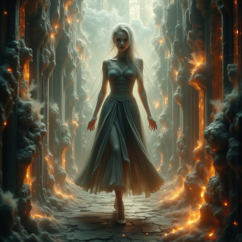 Ethereal Librarian in Gothic Dark Fantasy Style