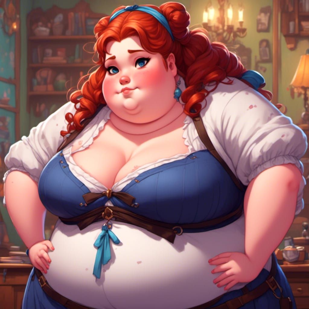 Curvy Redhead with Pigtails: A Hyperrealistic Portrait