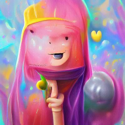 Princess Bubblegum: Cute Impressionistic Digital Illustratio...