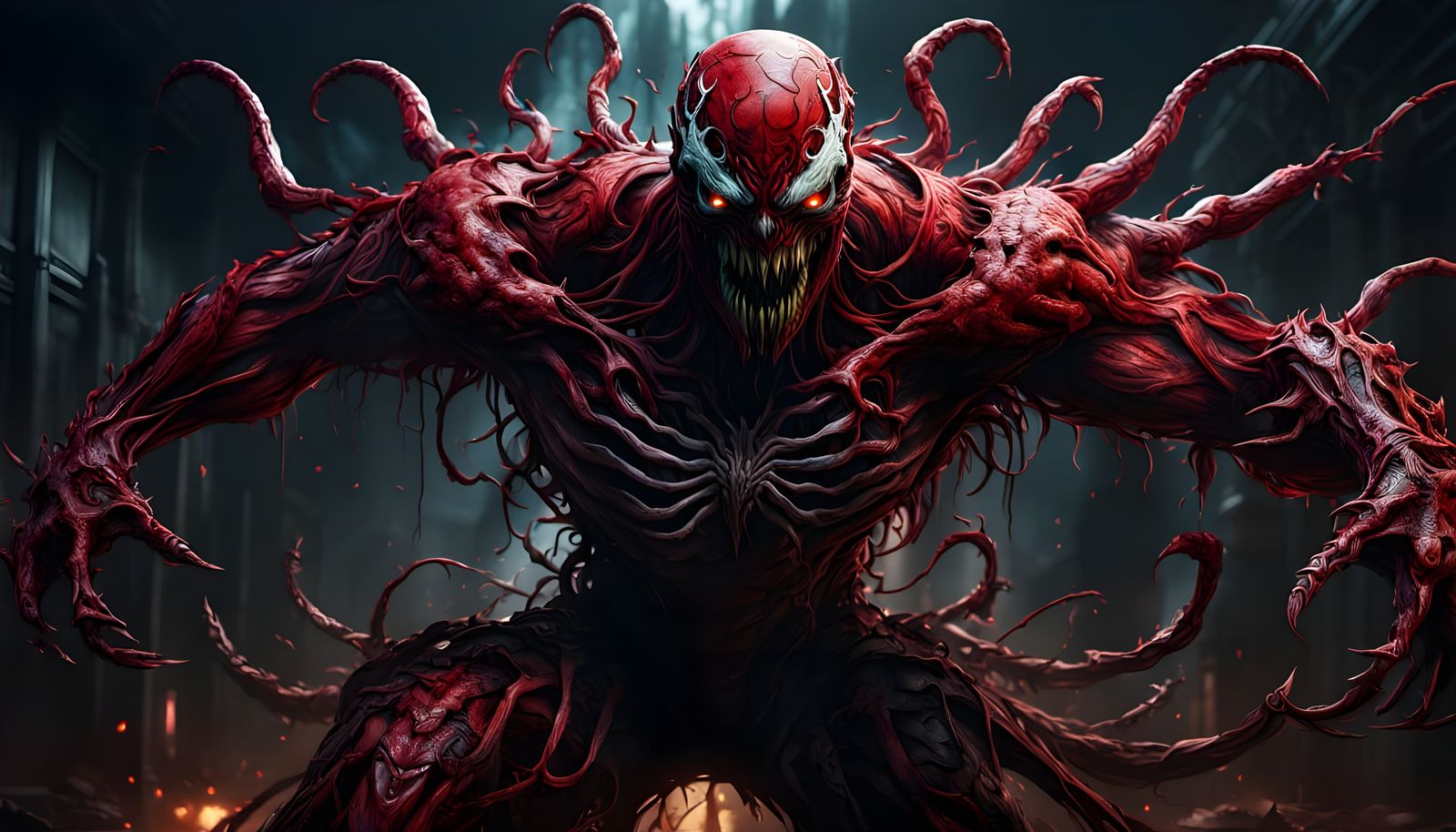 Carnage Portrait in Detailed Digital Matte Painting
