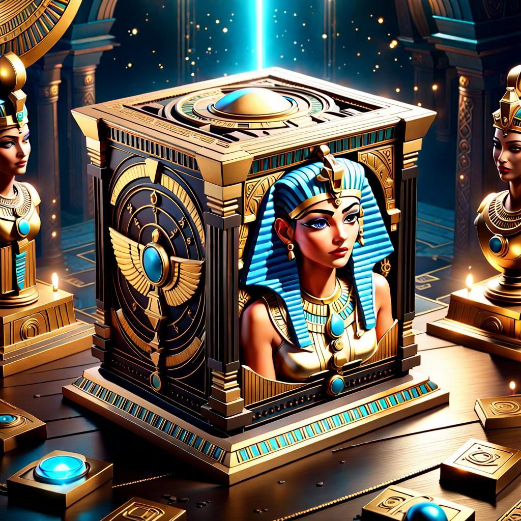 Egyptian God Summoned from Intricate Puzzle Box