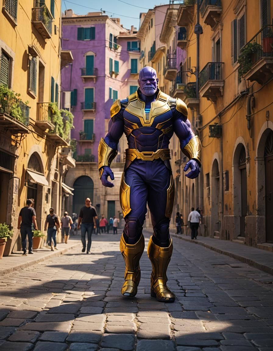 Thanos Walks the Streets of Naples: Cinematic Art