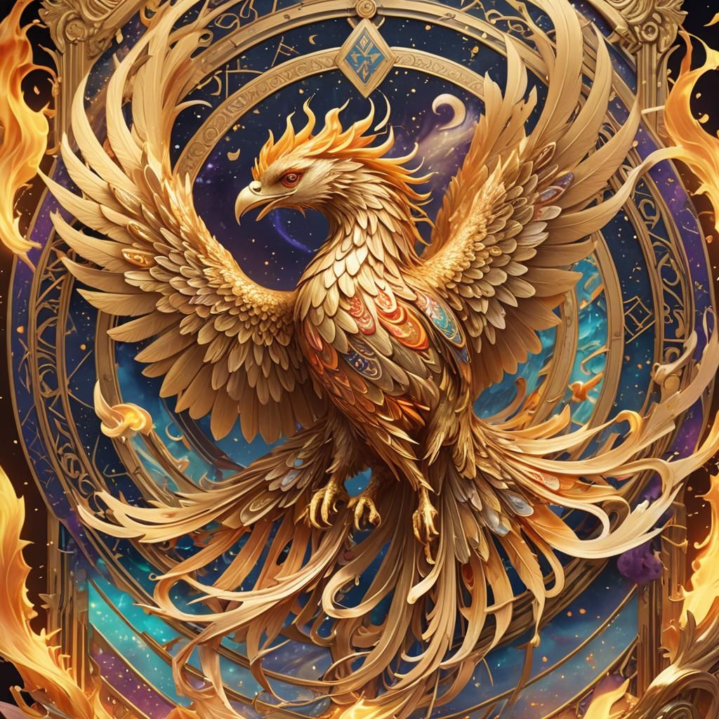 Tarot Phoenix AP Initials in Anime 3D Art