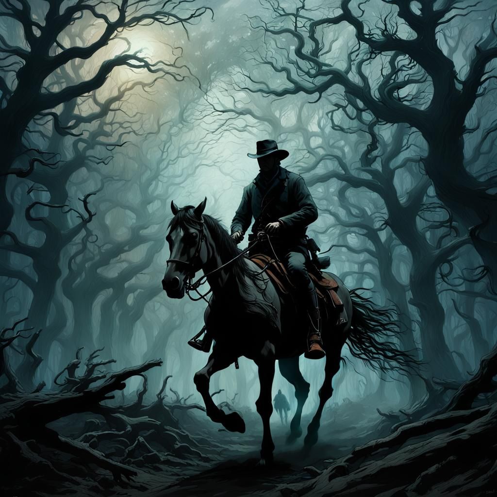 Surreal Dark Western Odyssey in Beksiński's Cosmic Style