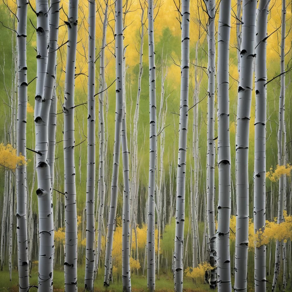 Bright Aspen Forest Clearing with Birdsong