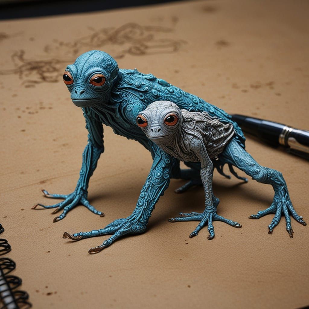 Spock Meets Dobby in Whimsical Cinnamon-Inspired Line Art