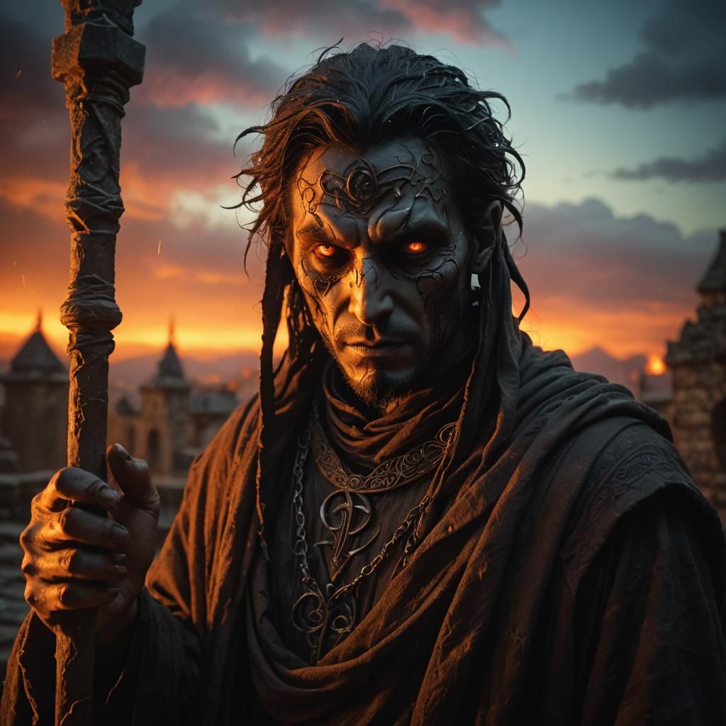 Mystical Temple: Hooded Figure Summons Death