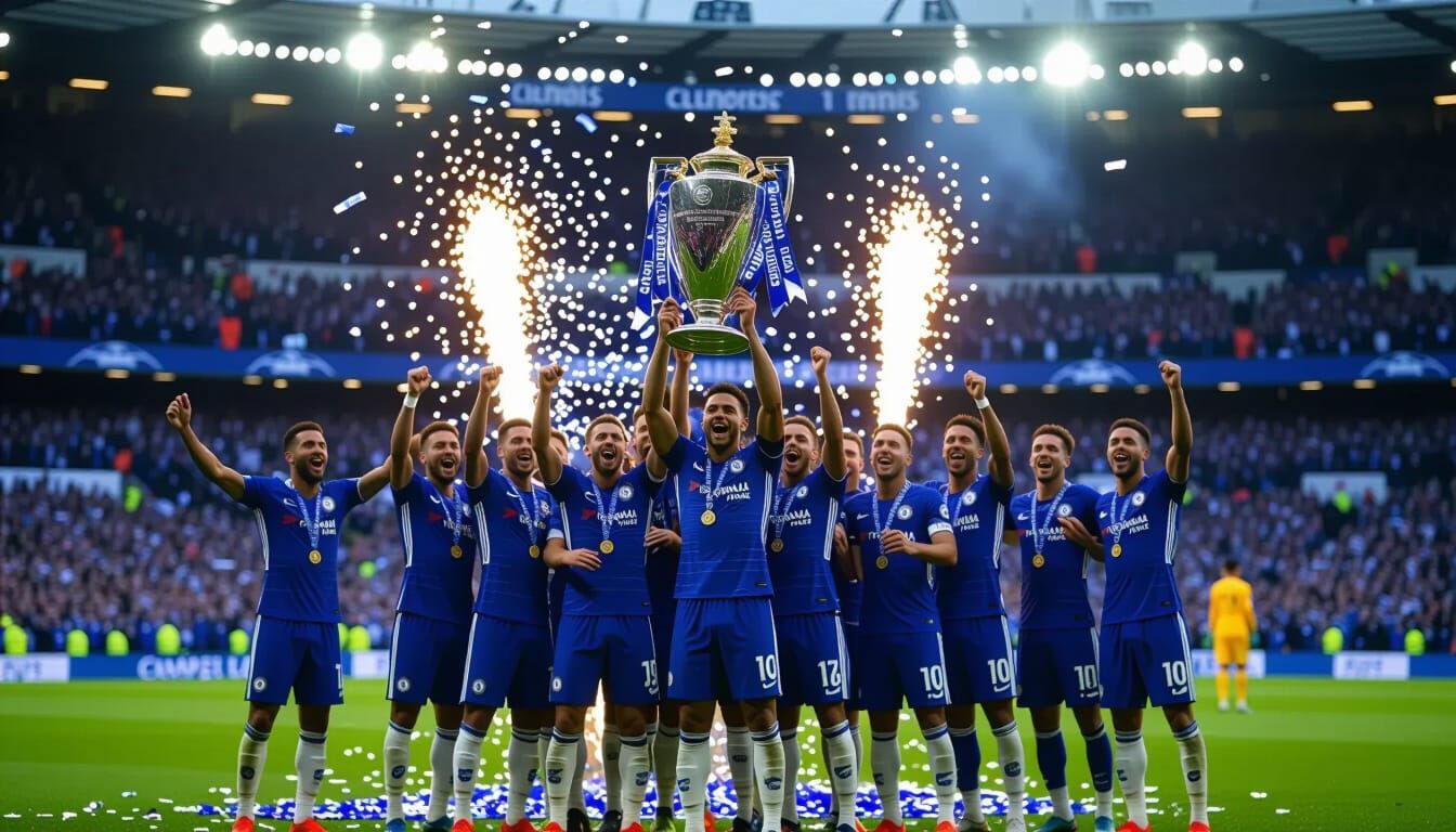 Chelsea FC Wins Premier League Trophy in Dramatic Stadium Ce...