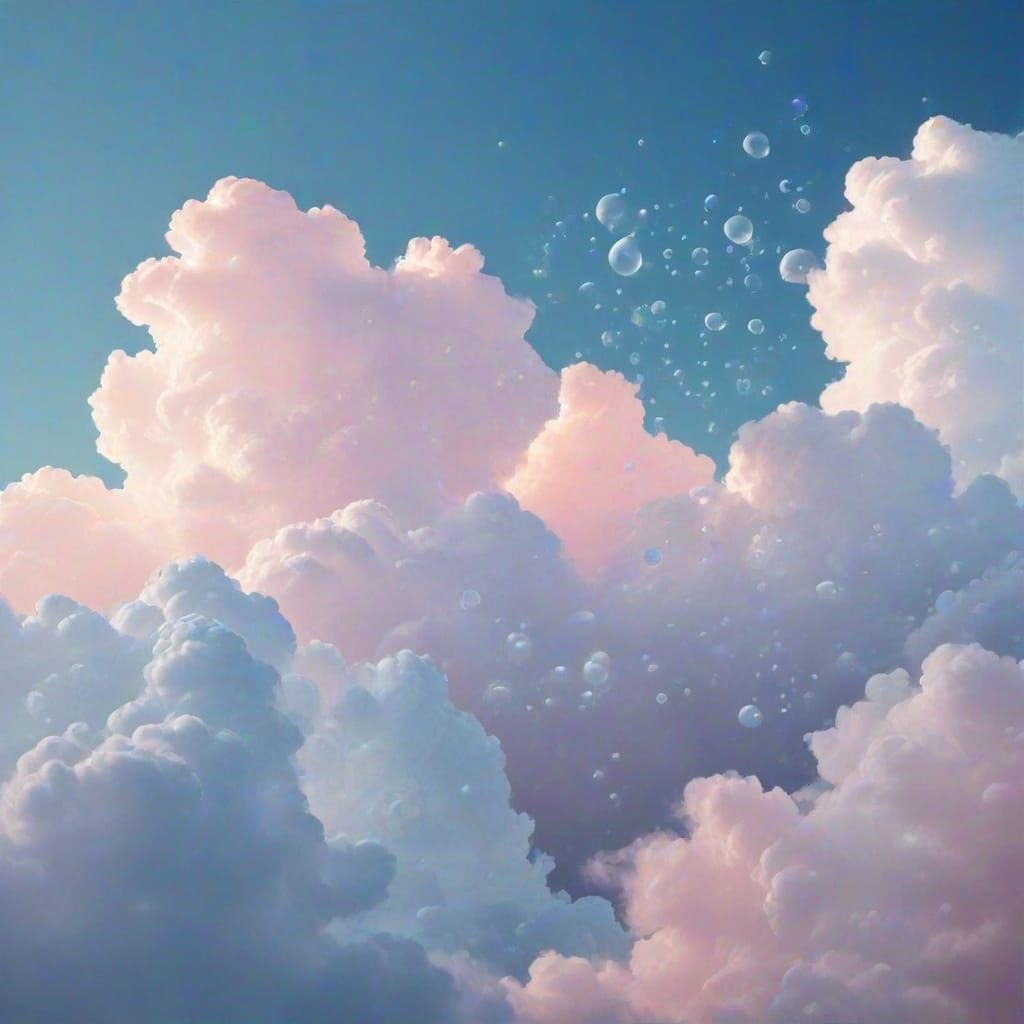Surreal Celestial Scene with Soft Focus and Pastel Hues