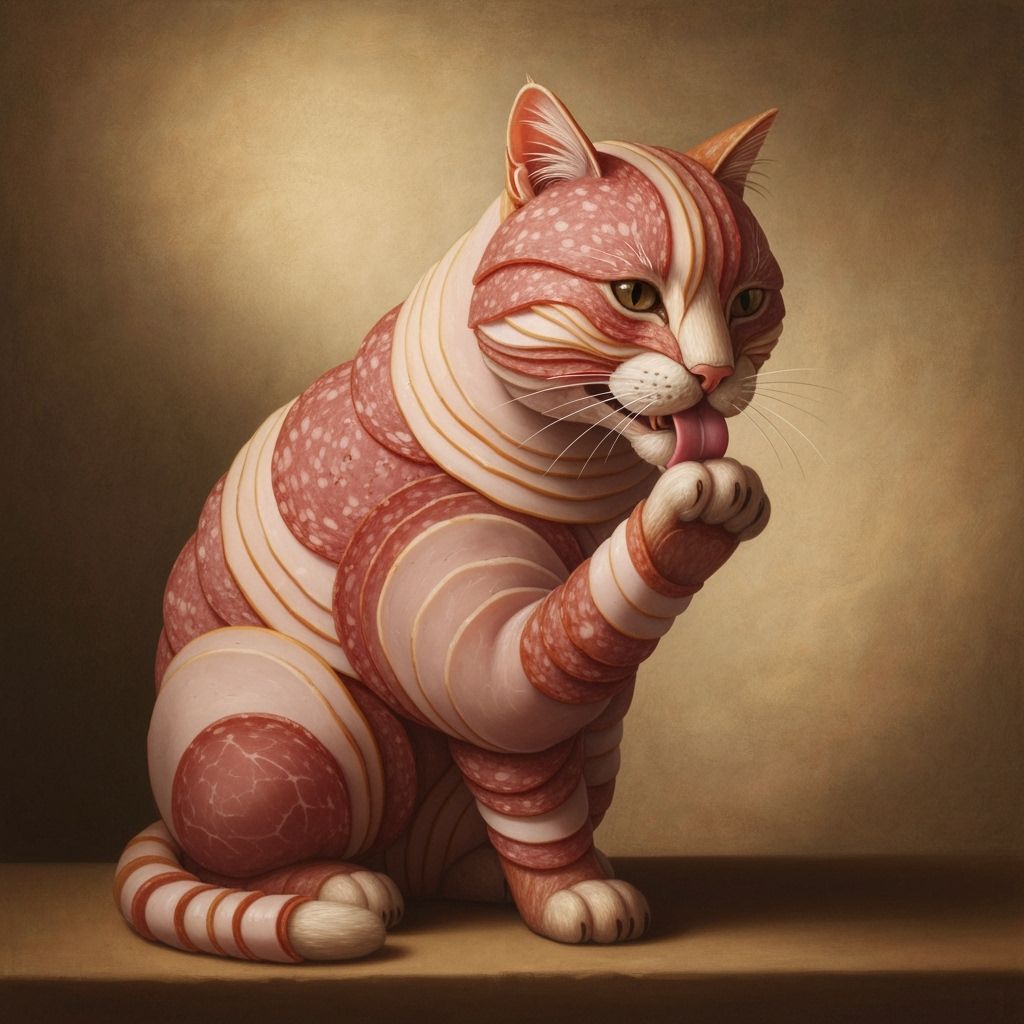 Deli Meat Cat in Leonardo Da Vinci Style
