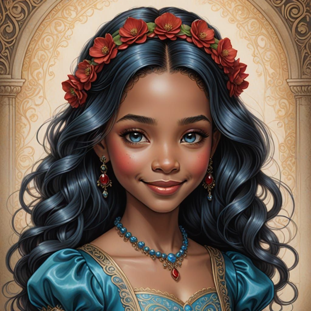 Medieval Girl with Fishtail Braid and Red Scarf