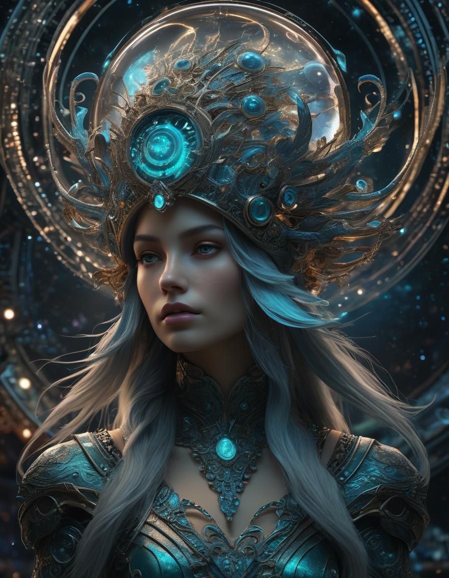 Bioluminescent Orb Hat on Cosmic Empress
