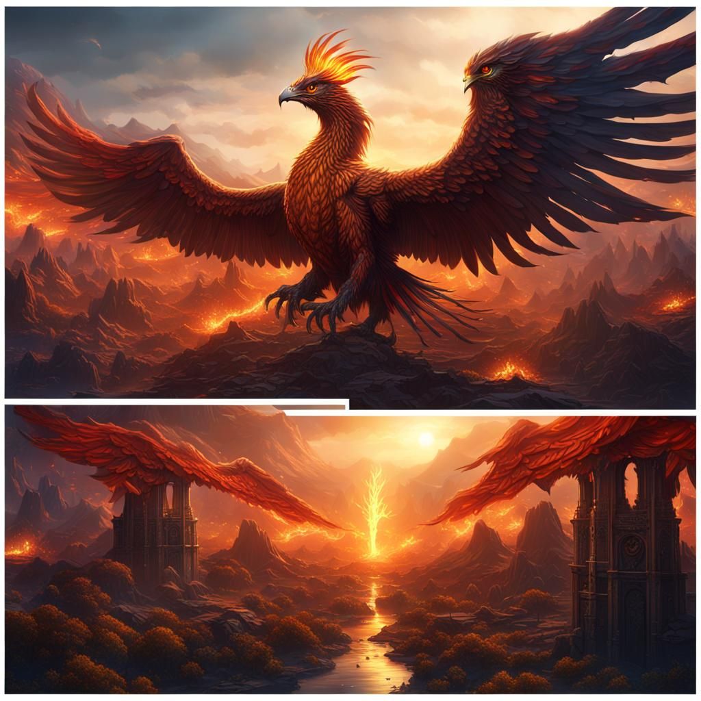 Phoenix Rising: Detailed Matte Painting