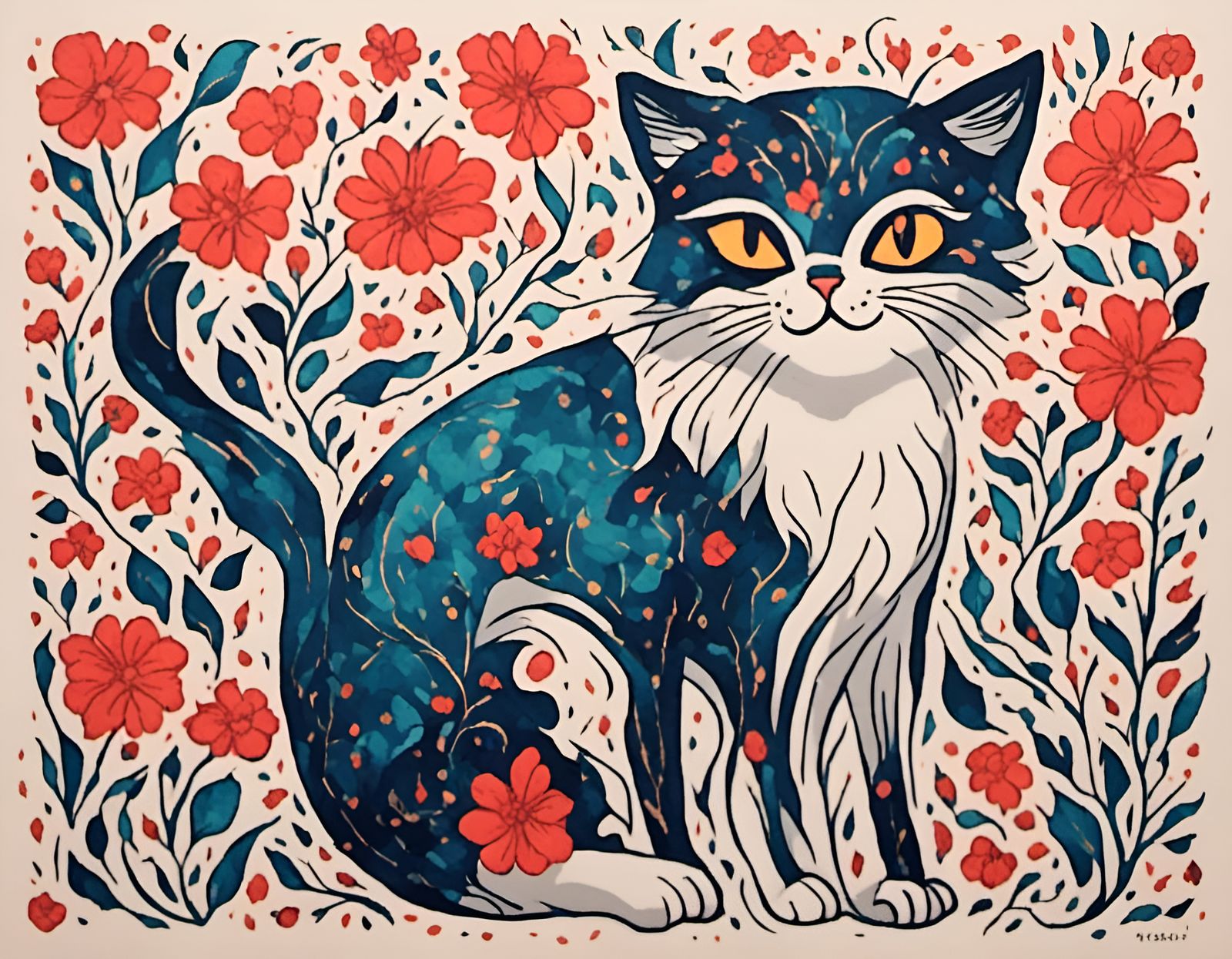 Symmetrical Cat Portrait