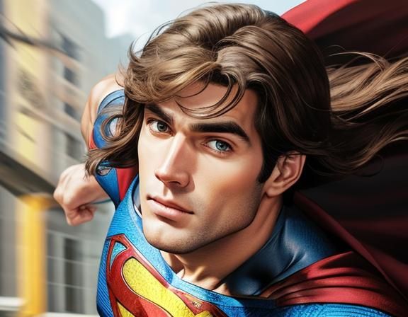 Superman with Brown Hair and Eyes