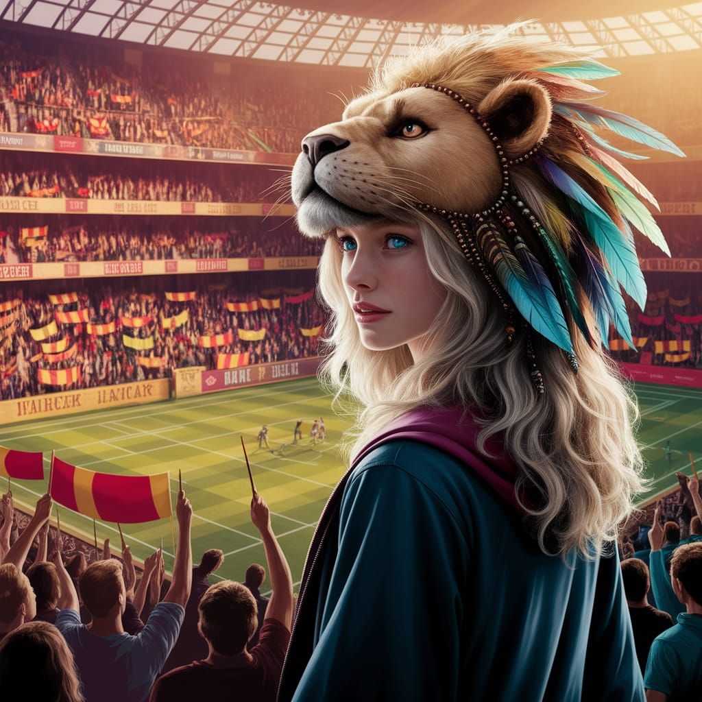 Luna Lovegood at Quidditch in Digital Art Style