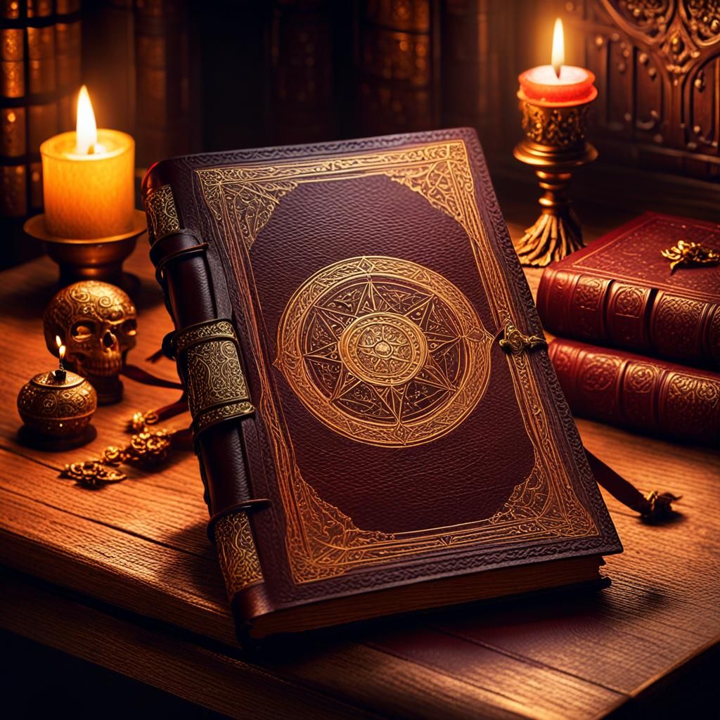 Tome of Forbidden Knowledge in Dark Fantasy Style