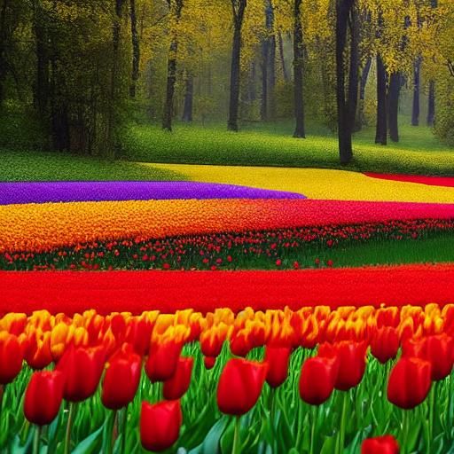 Tulip Forest Floor in Vivid Colors