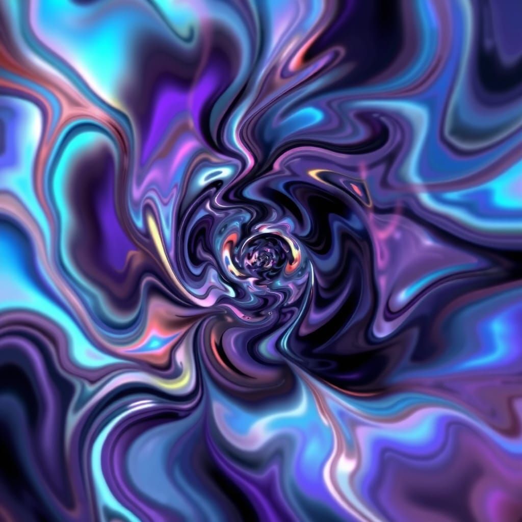 Vibrant Abstract Cosmic Vortex in Swirling Colors