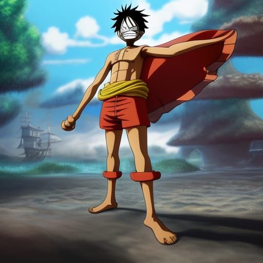 One Piece Luffy Detailed Matte Painting