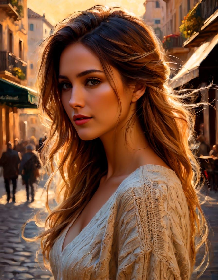 Ethereal Beauty in Impressionist Style