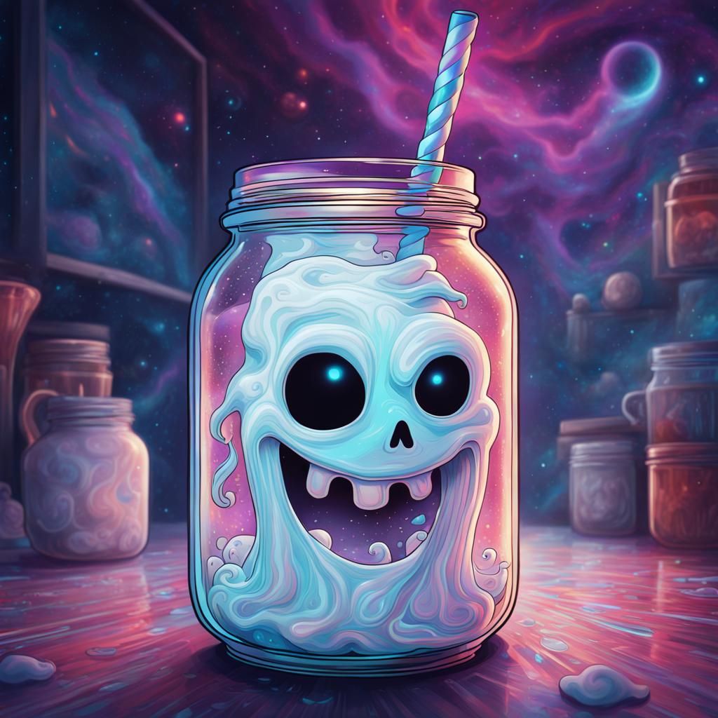 Ghost in a Jar: Cosmic Holographic Illustration