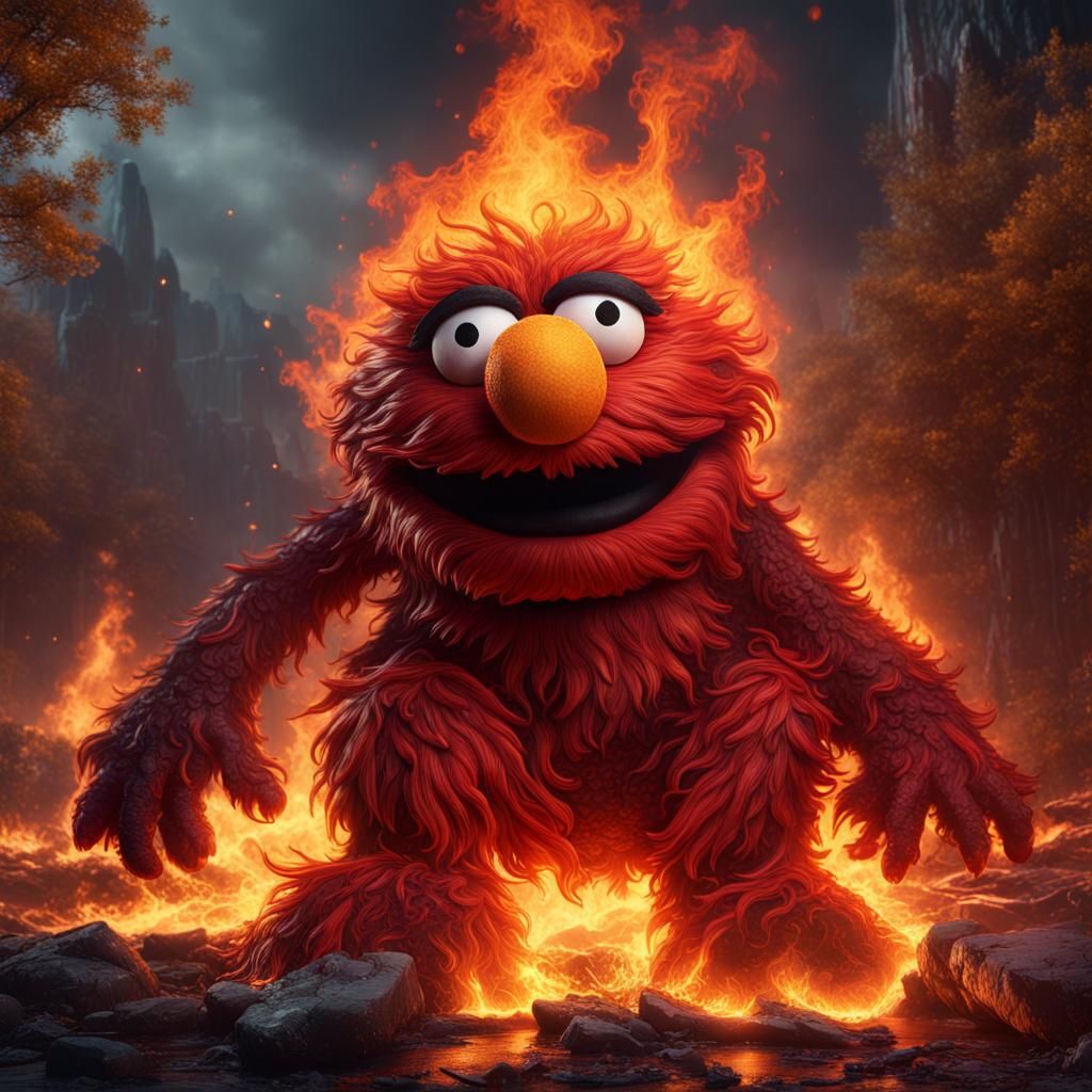 Elmo on Fire: Detailed Matte Painting