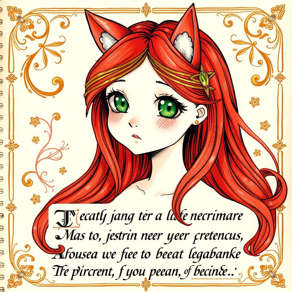 Ancient Goddess of Whimsy Illuminated in Medieval Style