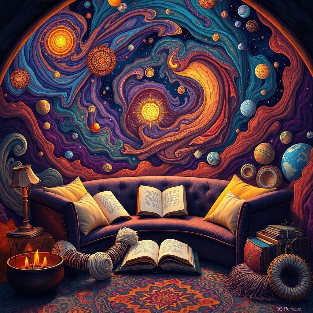 Cosmic Reading Nook Inspired by Pablo Amaringo