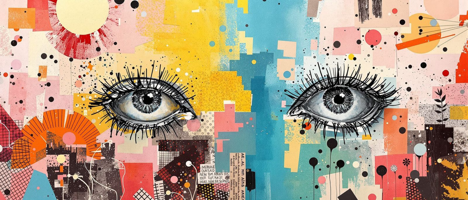 Abstract Art with Receipts, Ink, and Acrylics