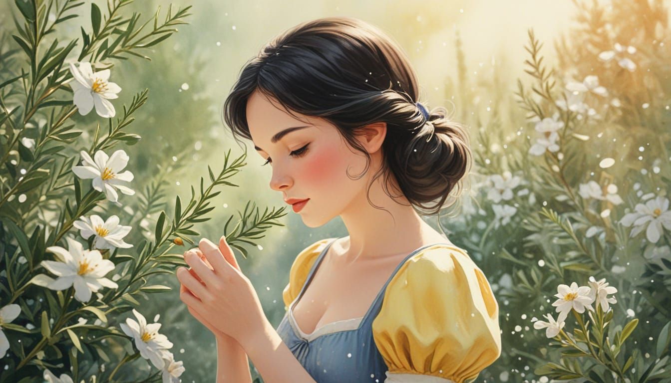 Snow White in Whimsical Watercolor