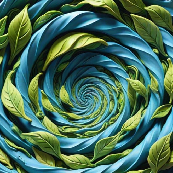 Hyperdetailed Clay Art of Green Tea Tornado Vortex
