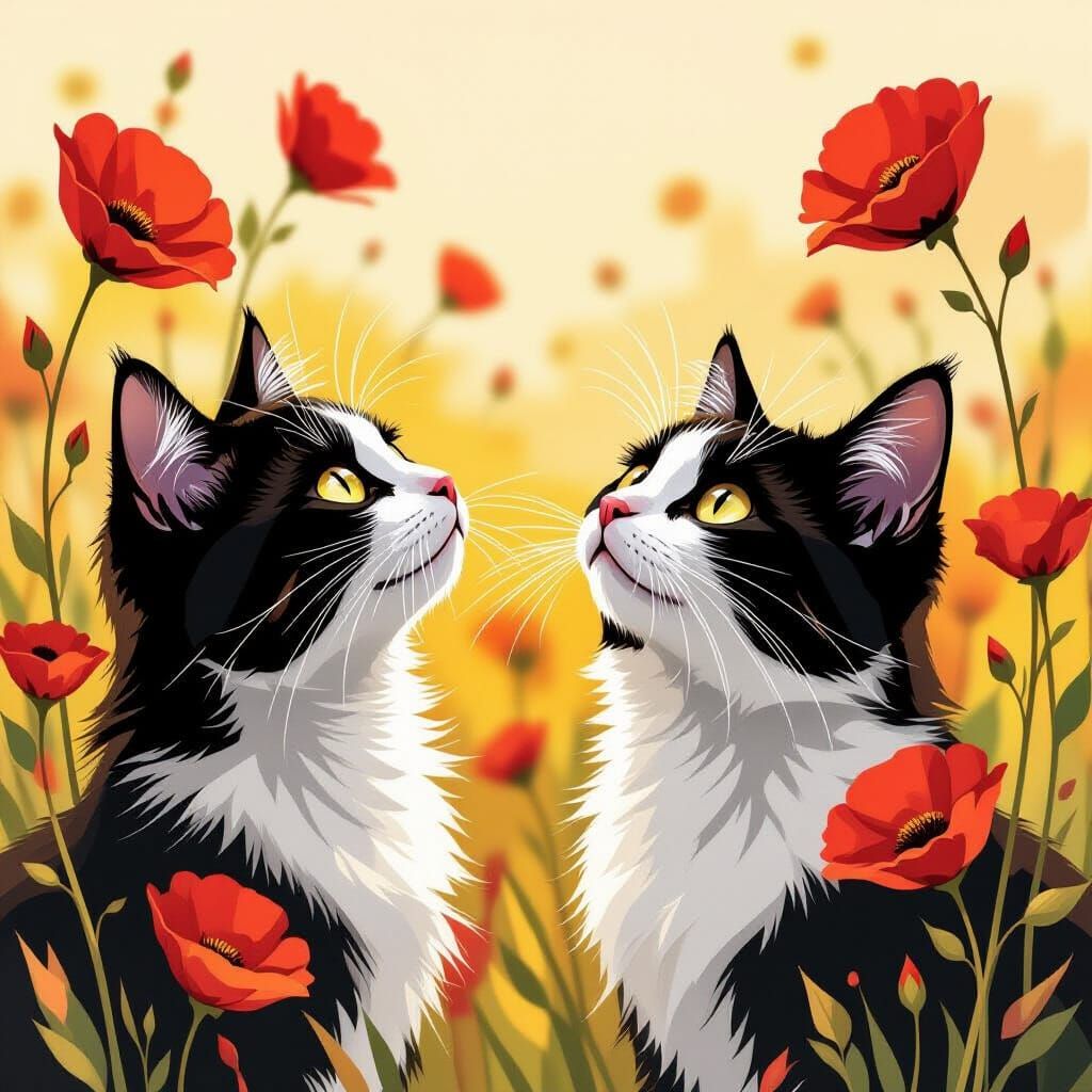 Two cats; lovely day