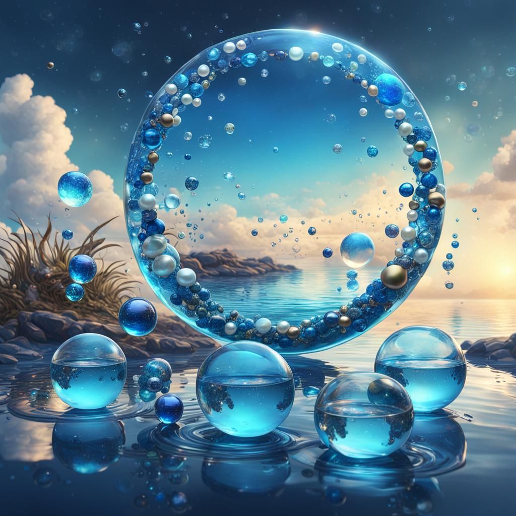 Luminous Pearls and Glass Circles in Blue Waters