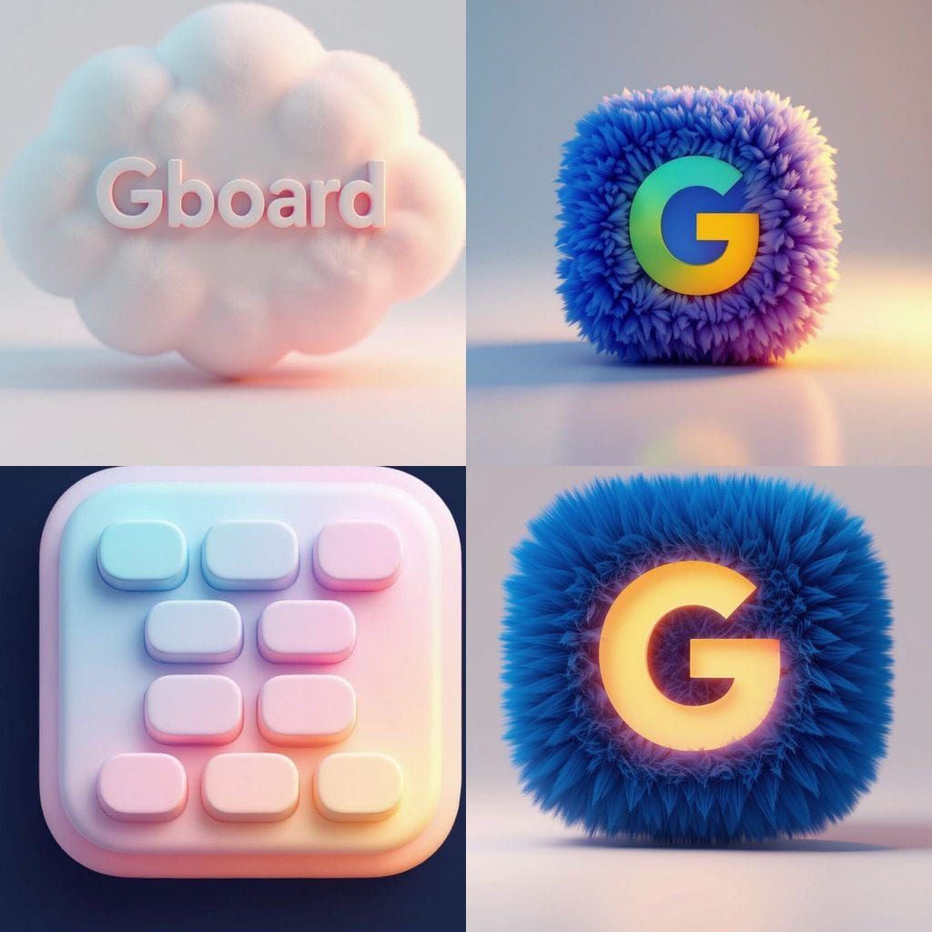 Fluffy 3D Gboard App Icon Design