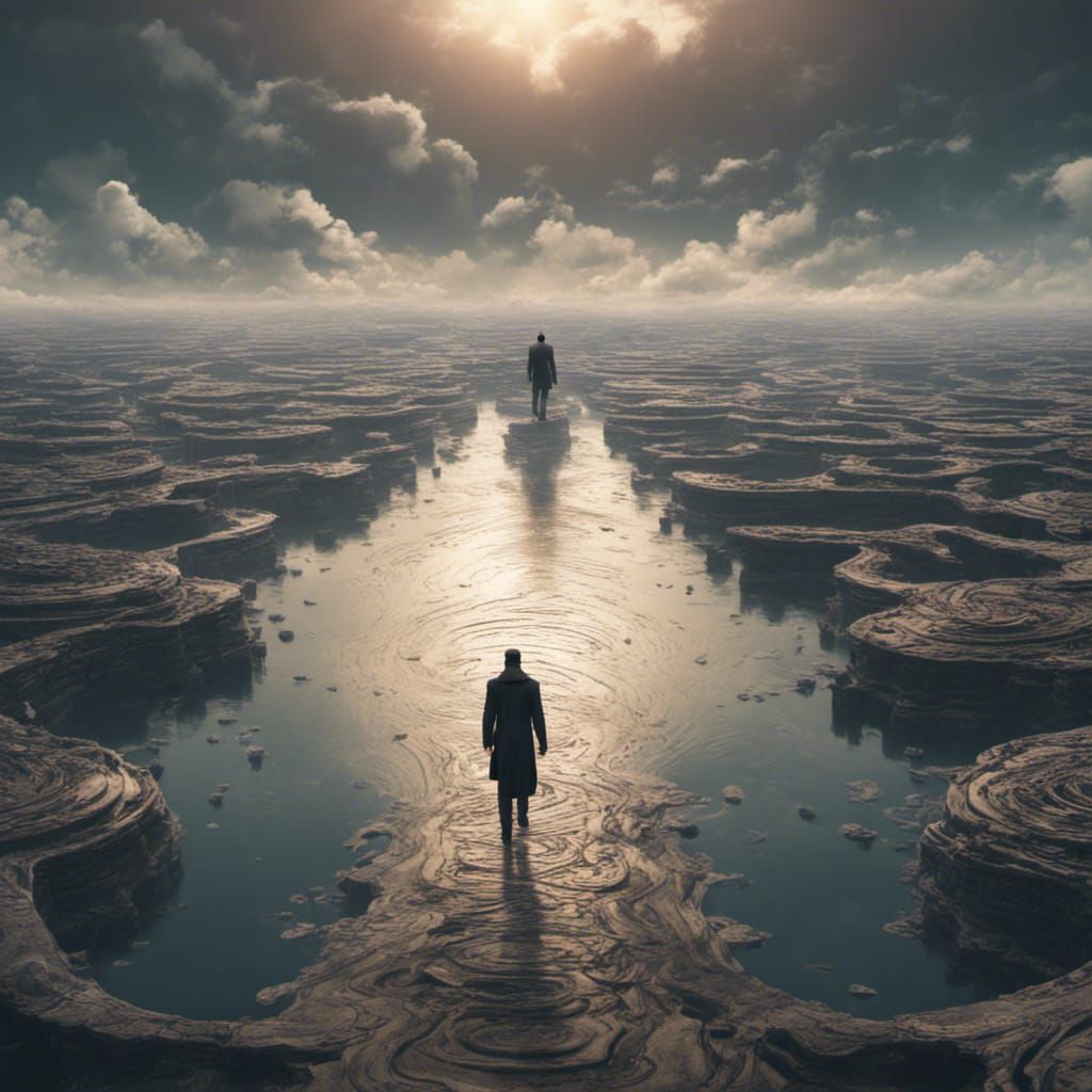 Mysterious Man Walks on Recursive Water