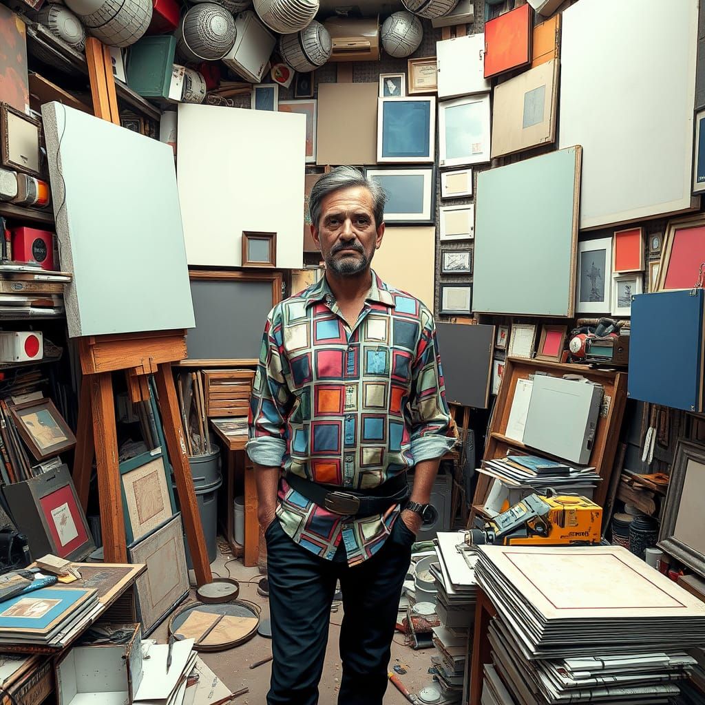 Eccentric Artist's Workshop in Futuristic Style