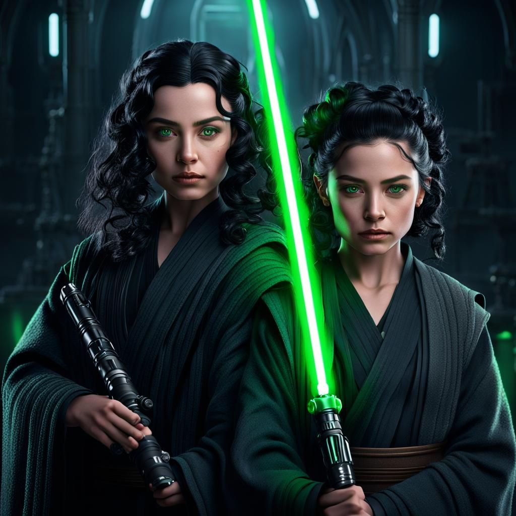 Female Jedi Master Teaching the Force, Detailed Art