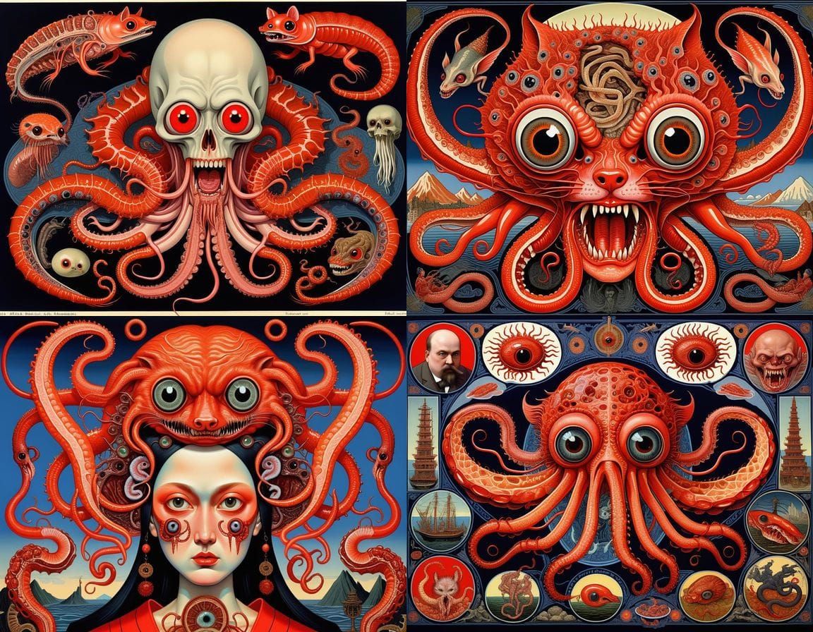 Horrific Mutant Calamari Geisha Witch: A Digital Masterpiece