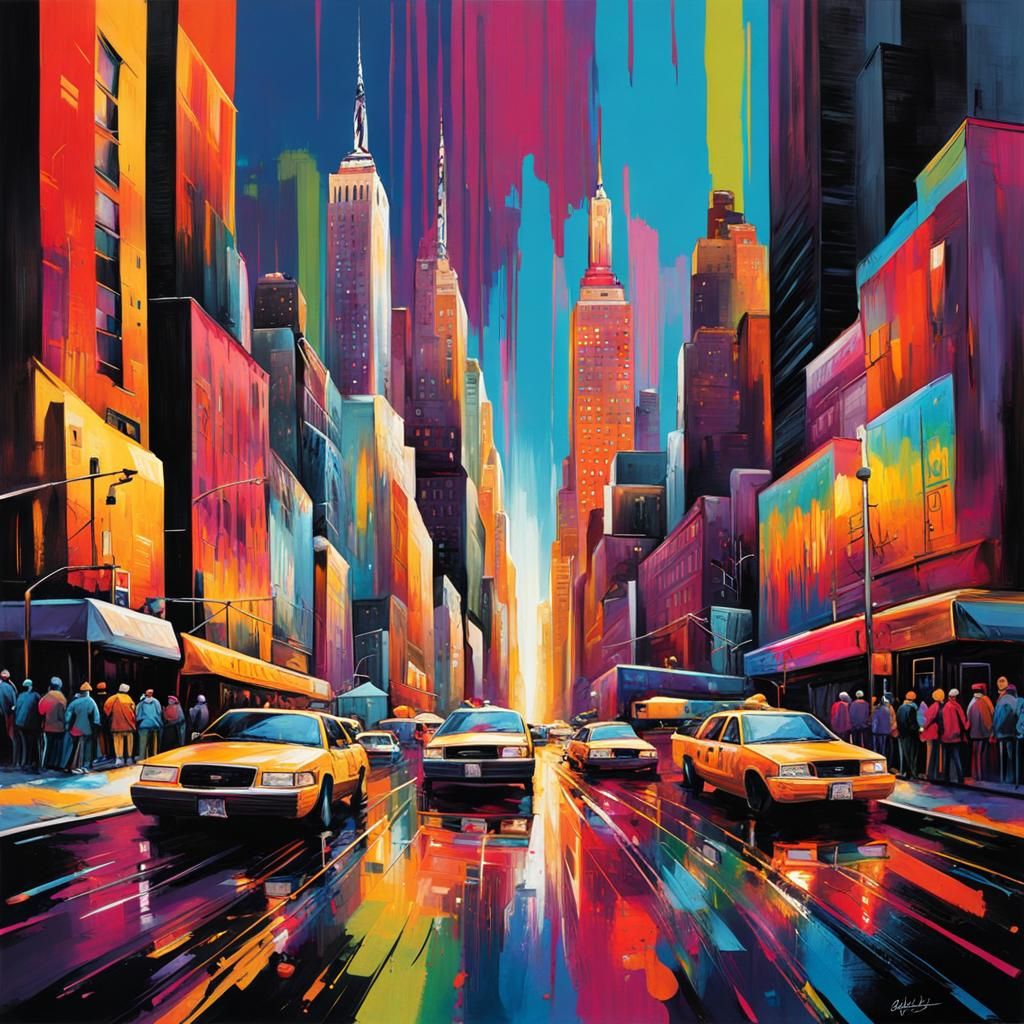 Colorful Abstract New York City Graffiti Art