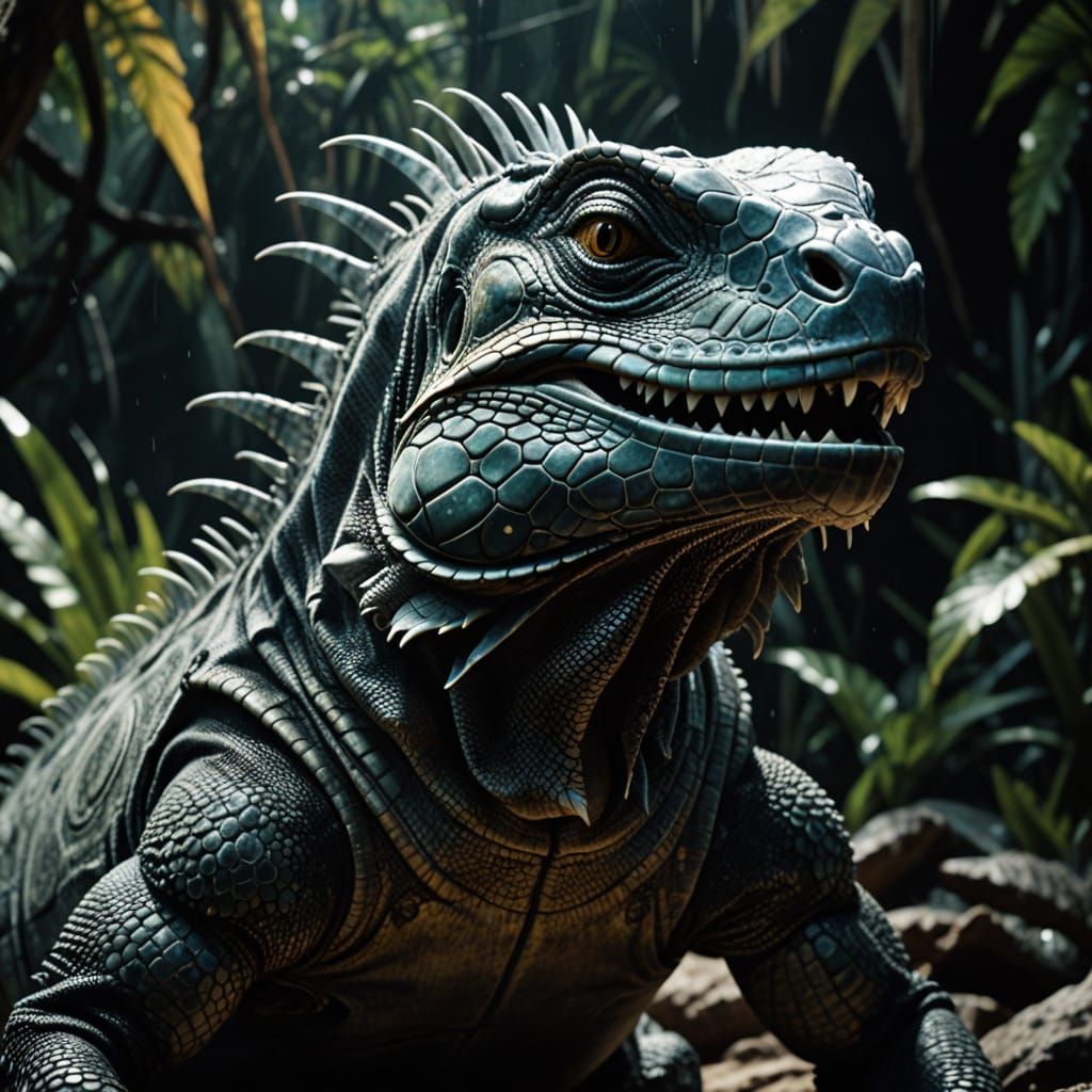 Iguana in Fantasy World, Noir Film Still