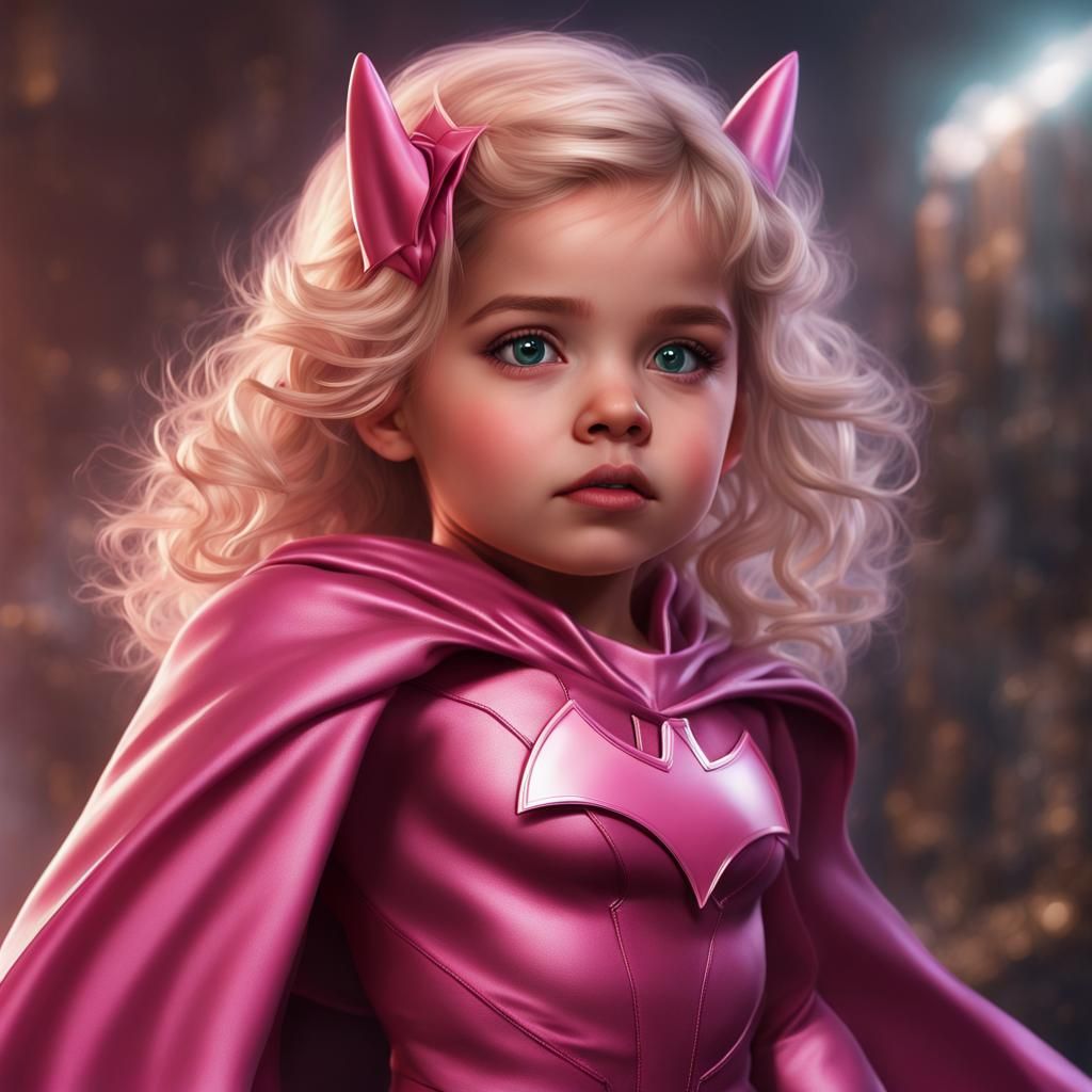 Animated Toddler Superhero with Pink Diaper